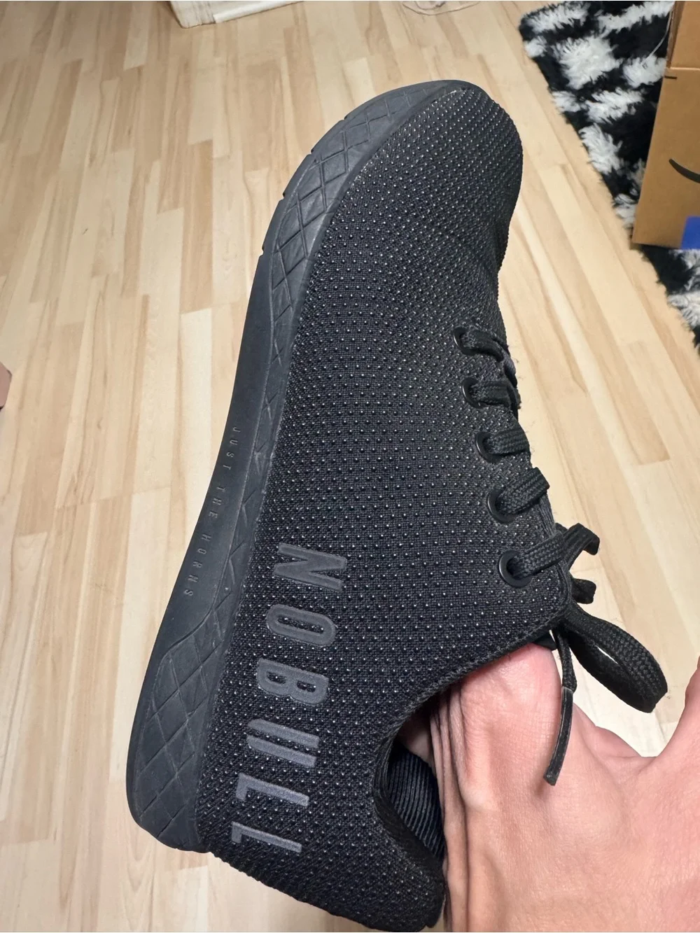 NOBULL Black Knit Lace-Up Trainers